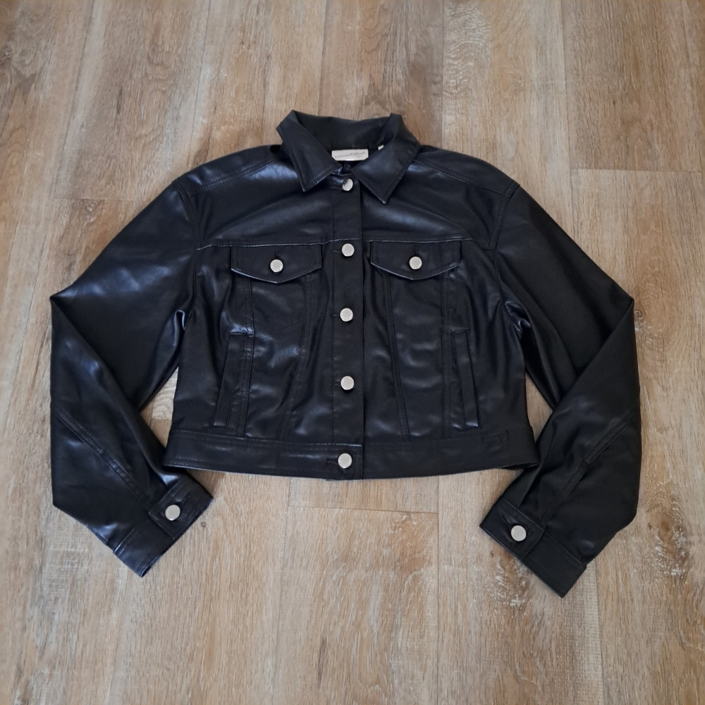 Universal Thread Faux-leather Moto Jacket Trucker Biker Style Women's Size XS